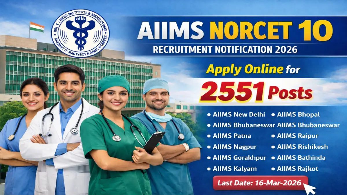 AIIMS NORCET 10 Recruitment 2026